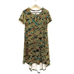LuLaRoe Carly Black Yellow Floral High Low Dress NWOT